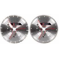 EINHELL turbo diamond cutting disc, ? 230 x 22.23 x 1.8mm, set of 2 for angle grinders