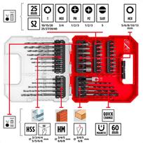 Einhell-KWB bit and drill set for wood, stone and metal in L-CASE, 40 pieces, drill & bit set