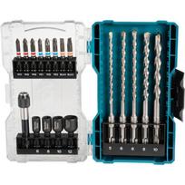 Makita drill bit set SDS Plus, 18 pieces, drill & bit set (folding box with transparent lid)