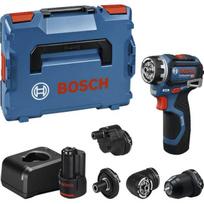 Bosch Powertools cordless drill/driver GSR 12V-32 FC Professional, 12Volt (blue/black, 2x Li-ion battery 2.0Ah, L-BOXX, metal drill chuck attachment, angle attachment, eccentric attachment)