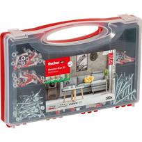 Fischer Meister-Box XL living room + screws (light grey/red, 280 pieces, with screw)