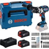 Bosch Powertools tool set cordless impact drill 18 volts 110 Nm with 2 batteries 5.0 Ah and bit set in L-BOXX (boxed)