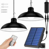 LED apšvietimas // Šviestuvai iš naujų pristatymų // Podwójna lampa solarna żyrandol led wisząca ogrodowa zewnętrzna pilot