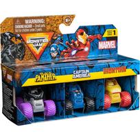 Spinmaster Monster Jam Marvel Mini Monster Trucks 3-Pack (1:64 Scale, Assorted Item)