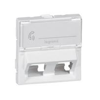 Adaptor for RJ 45 -Mosaic -for 2 Keystone connectors -inclined 45° -2 mod -white