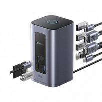 Baseus Air Spacemate 12-in-1 USB-C Docking Station 2xHDMI 4K@60Hz | 2xUSB-C 10Gb/s | 2xUSB-A 5Gb/s | 2xUSB-A 480Mb/s | RJ45 | SD/microSD | USB-C PD / grey