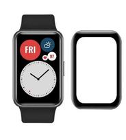 Fusion Nano 9H aizsargstikls pilnam ekrānam Huawei Watch Fit melns