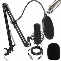 Fusion Studio XLR mikrofons | Podkāsti | Straumēšana | Balss ierakstīšana + regulējams statīvs, pop filtrs | melns