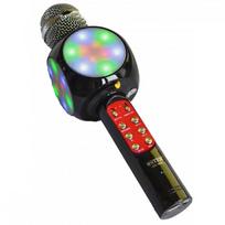 Goodbuy LED 360 karaoke mikrofons ar Bluetooth skaļruni | 5W | aux | balss modulators | USB | Micro SD melns