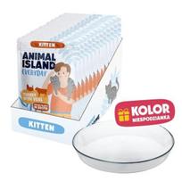 ANIMAL ISLAND Everyday Kitten Turkey and veal in broth Box - wet cat food - 12x85g + free plate