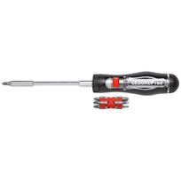 Gedore Red magazine ratchet screwdriver 13in1, 1/4 - black / red, with 13 bits - 3301337