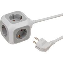 Brennenstuhl ALEA-Power 4-way socket cube (light grey/white, 1.4 meters)