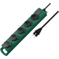 Brennenstuhl Super-Solid SL 554 IP54 garden power strip, 5-way with switch (green/black, 5 meters)