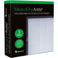 Meaco Dry Arete One H13 HEPA Filter 20L / 25L, 3 pieces for Meaco Dry Arete One 20L and 25L dehumidifiers