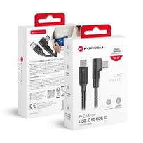 Kabelis Forcell  Cable USB C to USB C Forcell F-Energy QC4.0 PD 5A 100W Cafule 90° 2 m CC-1Deg black