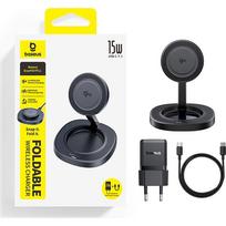 Baseus EnerFill FF11 Foldable Wireless Charger 15W with 20W Wall Charger and 1m USB-C Cable / black