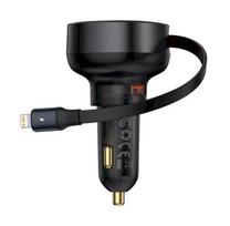 Baseus Enjoyment Pro 55W USB-A Retractable Cable Lightning Car Charger / black