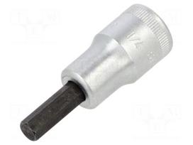 Socket: hex key-bit | HEX 1/4" | 3/8" | 52mm | chromium steel | 49A