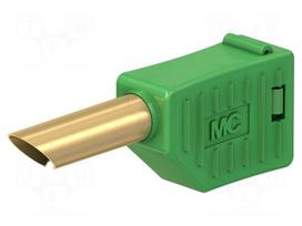 Laboratory connector: 4mm banana | plug | 19A | 30VAC | 60VDC | green