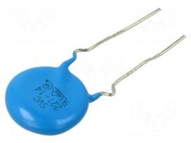 Varistor: zinc-oxide | THT | 140VAC | 180VDC | 220V | 4.5kA | 14mm | 40J