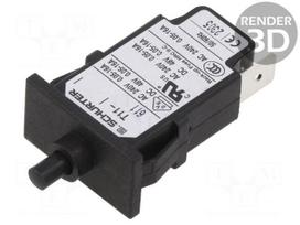 Circuit breaker | Urated: 240VAC | 48VDC | 0.8A | SPST | Poles: 1 | MCB