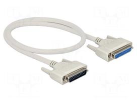 Cable | D-Sub 25pin socket,D-Sub 25pin plug | Len: 0.5m | beige