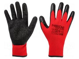 Protective gloves | Size: 11 | black-red | polyester | Safety cat: 2