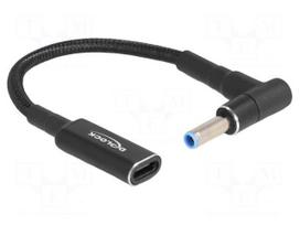 Cable | USB C socket,DC 4,5/3,0 plug | angled,straight | black
