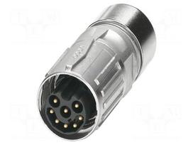 Connector: M17 | plug | PIN: 17 | 48V | 3.6A | shielded | IP67 | crimped