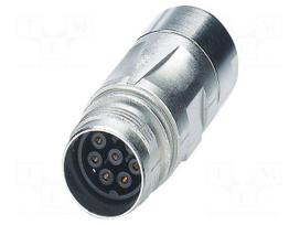 Connector: M17 | plug | ST | PIN: 9 | 60V | 3.6A,14A | shielded | IP67 | metal
