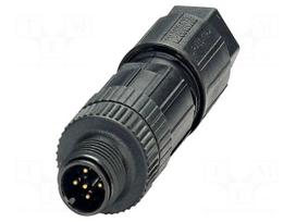 Connector: M12 | plug | PIN: 5 | 48V | straight | IP65 | push-lock | A code