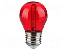 LED lamp | E27 | red | 220÷240VAC | 60lm | P: 2W | 300° | CRImin: 80 | IP20