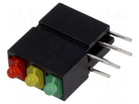 LED | in housing | 1.8mm | No.of diodes: 3 | red/green/yellow | 15÷20mA