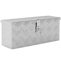 HOMCOM įrangos saugojimo dėžė iš aliuminio su užraktu ir raktais, 50 x 15,5 x 20,5 cm
