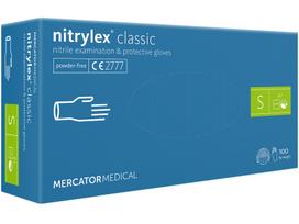 Mercator nitrilex® be pudros nitrilinės pirštinės, mėlynos, dydis S 100 vnt.
