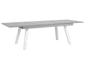 Išskleidžiamas sodo stalas PERETA 175/255 cm 100 cm metalinis, šviesiai pilkas