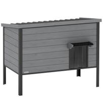 Katės namelis 85x55x70 cm Šviesiai pilka Medis Plastikas
