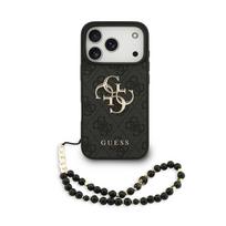 Dėklas Guess PU 4G Metal Logo Strap Apple iPhone 17 Pro juodas
