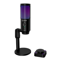LORGAR SMP40, RGB Microphone with external mute button and metal stand, Black