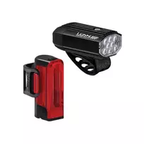 LEZYNE MICRO DRIVE 800+ & STRIP DRIVE 300+ / Satin Black-Black / USB-C / pakraunamas dviračio žibintų komplektas