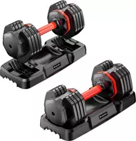 Reguliuojamų vienrankių hantelių rinkinys inSPORTline DuraBell® 2 x 6,5–24,5 kg