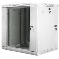 Lanberg sieninis kabinetas 19" WF02-6612-10S, 12U, 600x600mm, pilkas, 60kg, 2 sekcijos, IP20, grūdintas stiklas