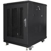 Lanberg stovintis kabinetas 19" 15U FF01-6815-23B, 600mm, 800mm, 800kg, 4 ventiliatoriai, perforuotos durys, su žemėmis