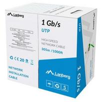 Lanberg LAN kabelis UTP LCU6-10CC-0305-G, 1GB/s, 305m, CCA, žalias, 250MHz, 0.5A, 100m veikimo atstumas