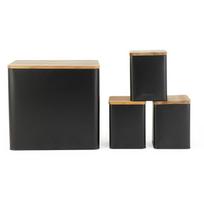 Salter Duonos dėžė ir saugojimo rinkinys BW129001EU7, 25x20,5x28cm, juoda, akacijos medžio dangčiai, lengva valyti