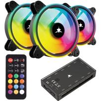 White Shark Aušintuvas NEBULA-2-B, 120x120x25mm, RGB, 12V, 2000mW, 25dB, 31CFM, Hidraulinis, 1100±10%, 5-12V, 270-720±10mA