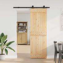 Slankios durys NARVIK Natūrali ir juoda 70 x 210 cm (152,5 cm)