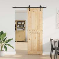 Slankios durys NARVIK Natūrali ir juoda 70 x 210 cm (152,5 cm)