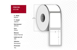 Capture Ship-label 102x192 - Core 25.  White. Uncoated. DT.