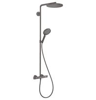 Dušos sistema Hansgrohe Raindance Select S Showerpipe dušo komplektas su termostatu, 3 srovės režimai, poliruotas juodas chromas 27633340